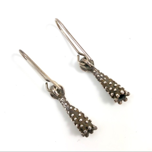 Vintage Sterling Silver Drop Earrings - Picture 2 of 3